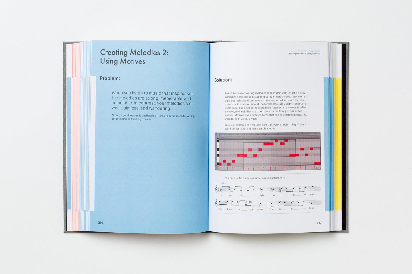 The book open to the Creative Melodies chapter The book open to the "Creative Melodies" chapter
