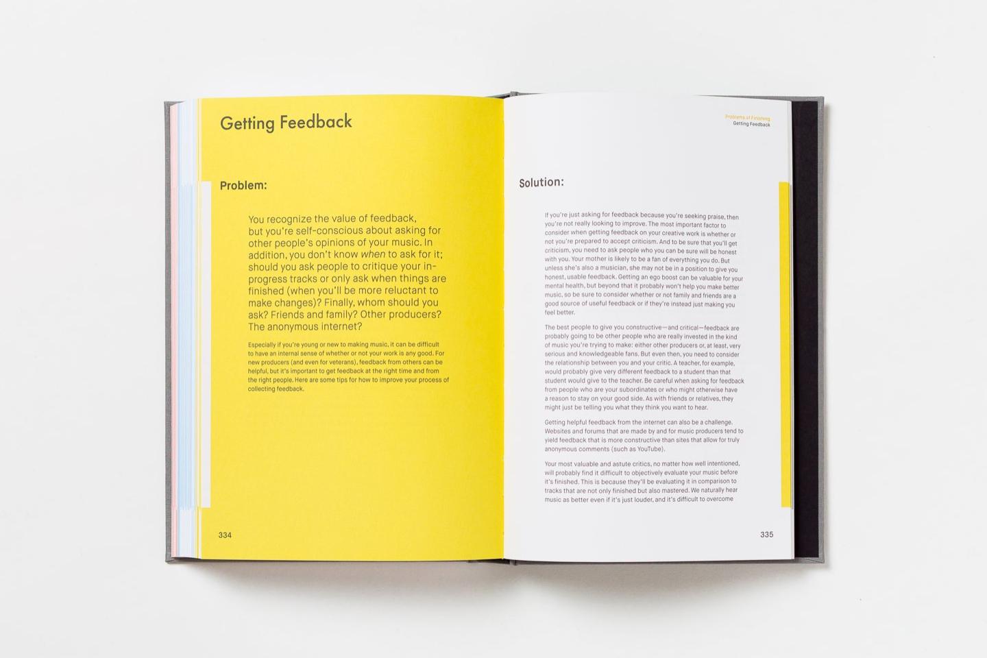 The book open to the Getting Feedback chapter The book open to the Getting Feedback chapter