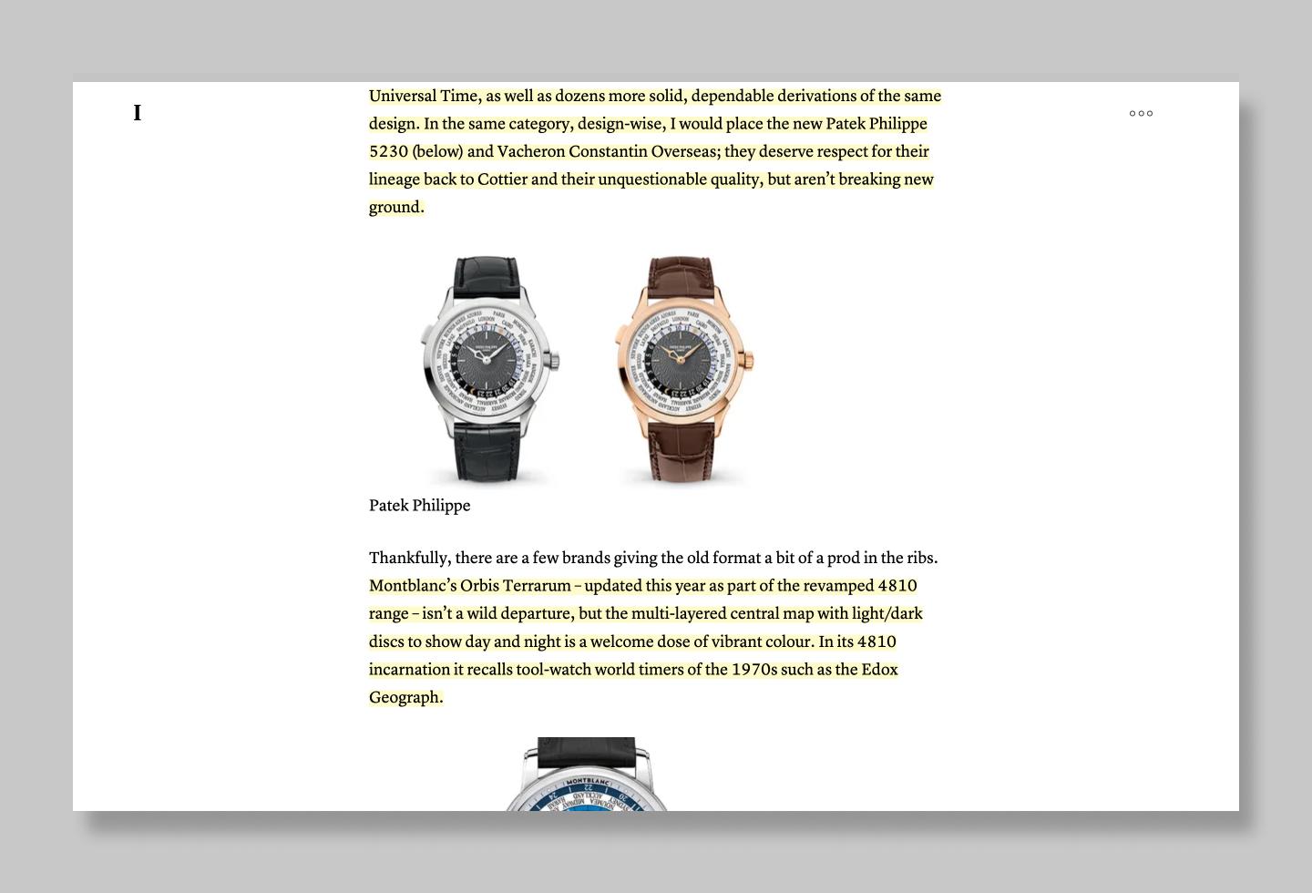 Highlighting in Instapaper